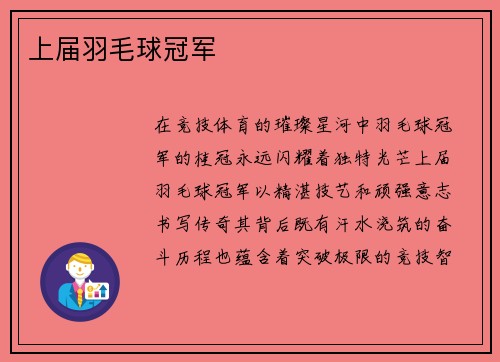 上届羽毛球冠军